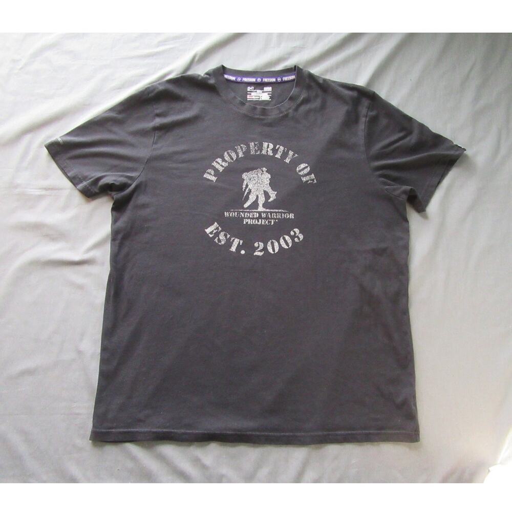 Under Armour Property Of Wounded Warrior Project Black S/S Tee Shirt Men's M